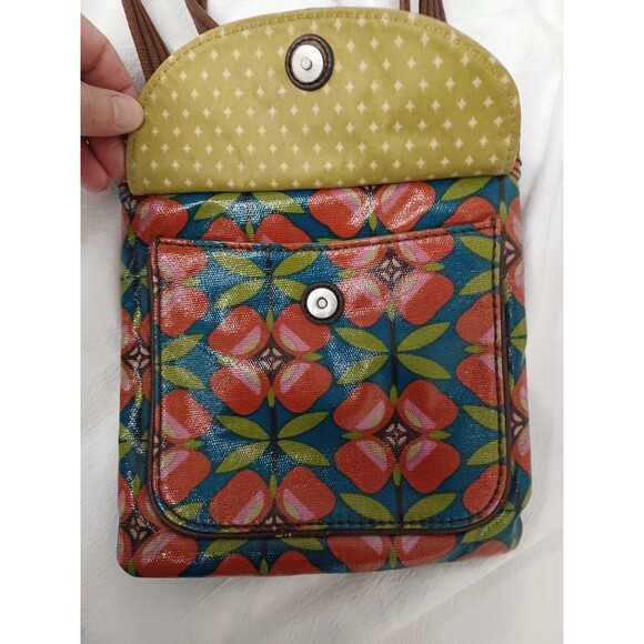 Fossil Key-PerFloral Petite Crossbody Purse Bag Retro Coated Canvas Adj Strap - Picture 2 of 6